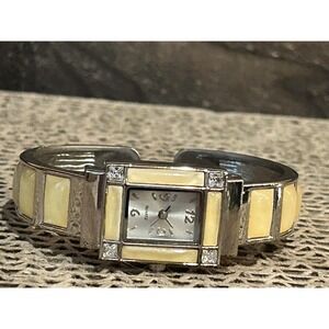 STUDIO Time STD920T Cuff Bracelet Quartz Analog Women's‎ Watch Sz. 6" Working
